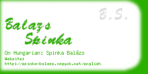 balazs spinka business card
